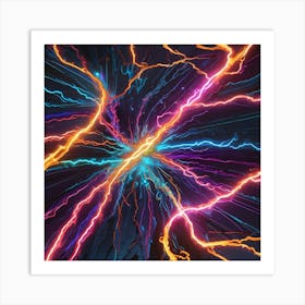 Lightning Bolts explosive Art Print