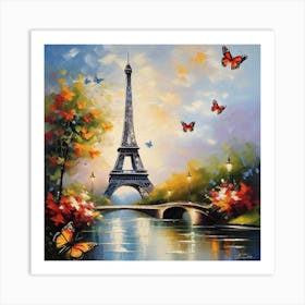 Paris With Butterflies 89 Art Print