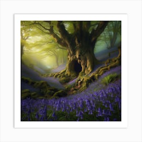 Bluebells In The Forest 14 Art Print