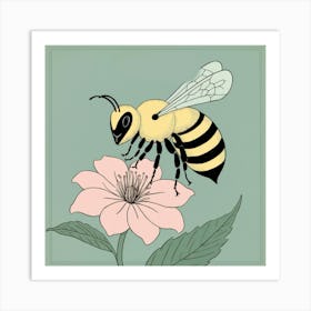 Bee On Flower 3 Art Print