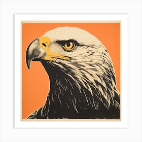 Retro Bird Lithograph Bald Eagle 4 Art Print