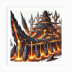 A Detailed View Of The Design Of The Lava Warships Art Print