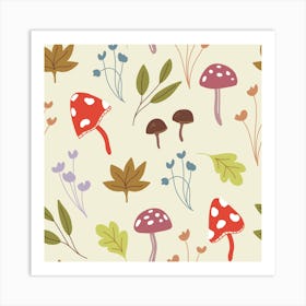 Cute Mushrooms Art Print