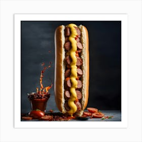 Hot Dog With Mustard Art Print