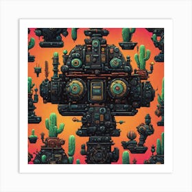 Cactus Robot Art Print