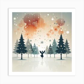 Christmas Tree In The Forest 2 Art Print