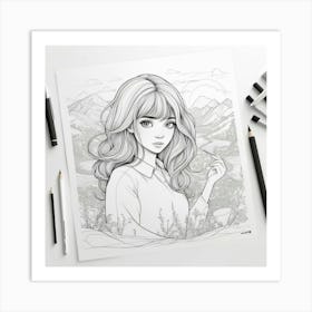 Default Wherever You Are Going Line Art Print 2 Art Print