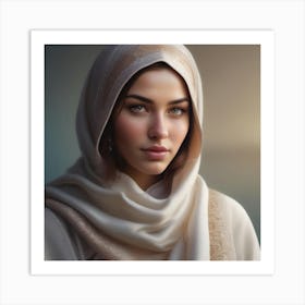 Muslim Woman In Hijab Art Print