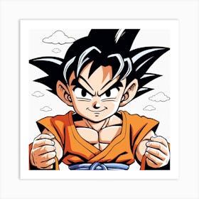 Kid Goku Painting (15) Art Print