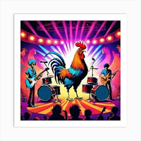 Rooster On Stage Art Print