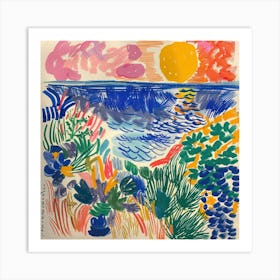 Seaside Doodle Matisse Style 2 Art Print