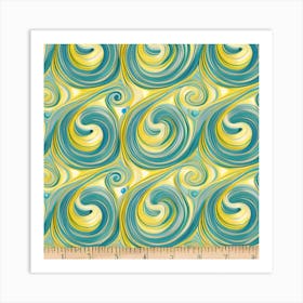 Swirls Turquoise Art Print