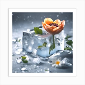 Flower On Ice 1 Art Print