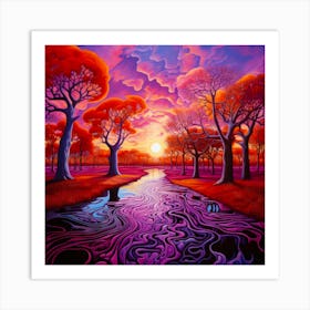 Flowing Forms Colorfield Art Print