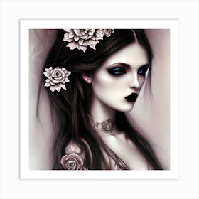 Lovely Goth Woman Art Print