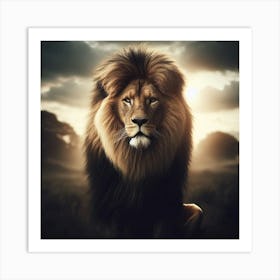 A powerful and majestic lion in its natural habitat3 Art Print