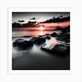 Sunset On The Beach 917 Art Print