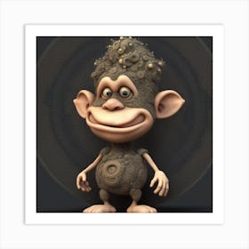 Monkey 3d Model Art Print