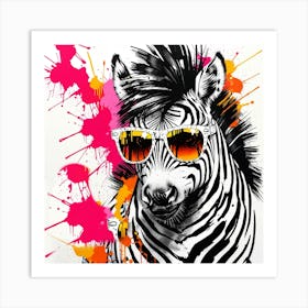 Zebra With Sunglasses Art Print