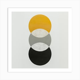 Abstract Yellow Grey And Black (1) Art Print