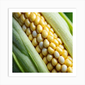 Sweetcorn As A Logo Miki Asai Macro Photography Close Up Hyper Detailed Trending On Artstation Art Print