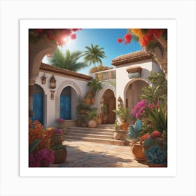 Mediterranean Courtyard Art Print