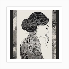 Tattooed Woman Art Print