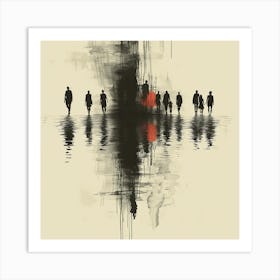 Group Of People Walking In Water - abstract art, abstract painting  city wall art, colorful wall art, home decor, minimal art, modern wall art, wall art, wall decoration, wall print colourful wall art, decor wall art, digital art, digital art download, interior wall art, downloadable art, eclectic wall, fantasy wall art, home decoration, home decor wall, printable art, printable wall art, wall art prints, artistic expression, contemporary, modern art print, Art Print