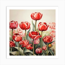 Red Tulips 1 Art Print