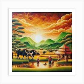 Asian Landscape Painting 2 Art Print