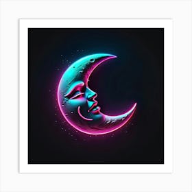 Neon Moon Art Print