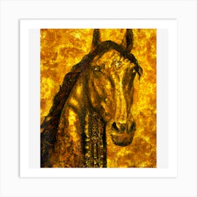 Horse Portrait Gustav Klimt Art Style Art Print