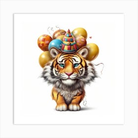 Birthday Tiger 9 Art Print