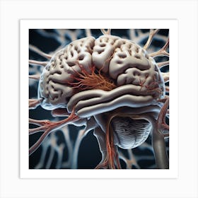 Brain With Blood Vessels 2 Art Print