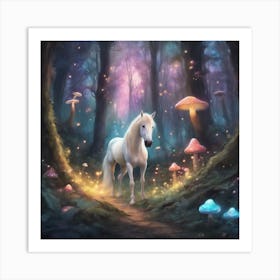 Unicorn In The Forest Art Print