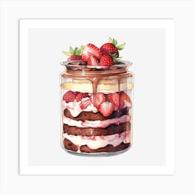 Strawberry Cake In A Jar 1 Art Print