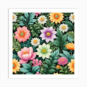 Floral Wallpaper 8 Art Print