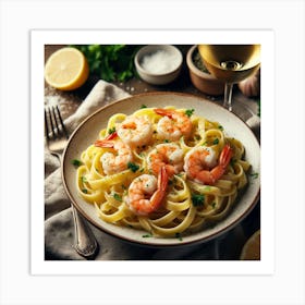 Pasta With Shrimp 4 Art Print