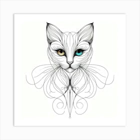 Cat With Blue Eyes 3 Art Print