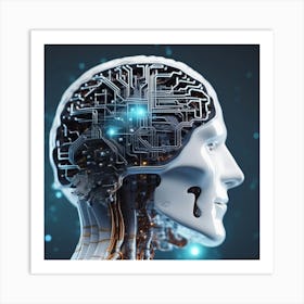 Human Brain With Artificial Intelligence 18 Art Print