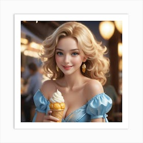 Ice Cream Girl 3 Art Print