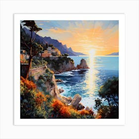 Sunset Sonata: Malfi's Coastal Art Print