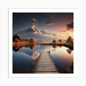 Dock At Sunset Art Print