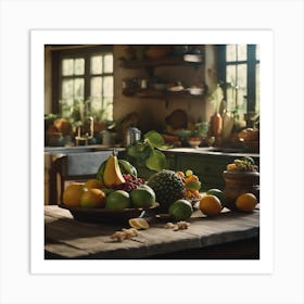 Kitchen With Fruit 1 Art Print