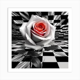 Black And White Rose Art Print