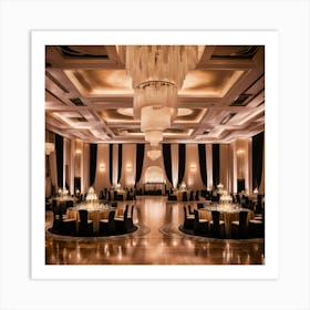 Black And White Wedding Reception Art Print