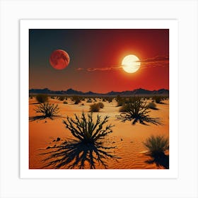 Default Red Sun Desert Art Print 3 Art Print