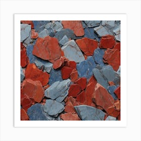 Red and blue Granite 1 Art Print