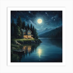 Night On The Lake Art Print 0 Art Print