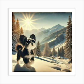 Dog In The Snow Art Print